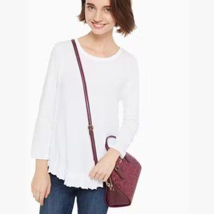 kate spade Laurel Way Glitter Mini Reiley burgundy crossbody bag purse nwot